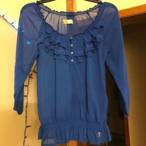 Hollister blouse blue size small